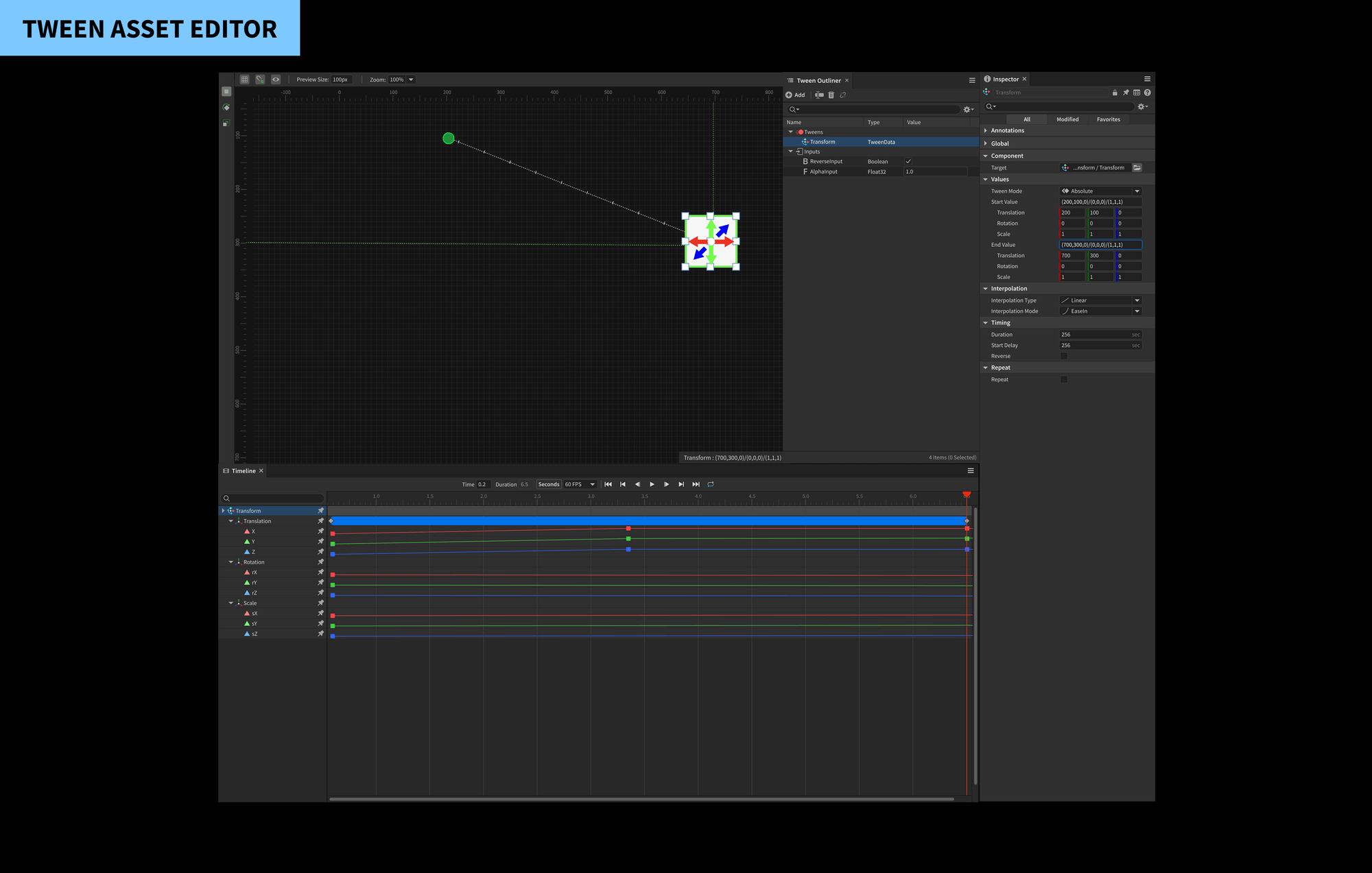 Frostbite Tween Asset Editor — final redesigned UI